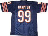 BEARS DAN HAMPTON AUTOGRAPHED BLUE JERSEY "HOF 2002" BECKETT WITNESS 231046