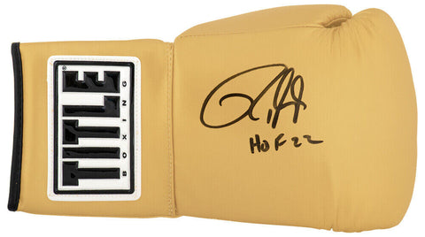 Roy Jones Jr. Signed Title Gold Boxing Glove w/HOF'22 - (SCHWARTZ COA)