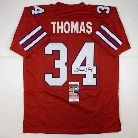 Autographed/Signed Thurman Thomas Buffalo Red Football Jersey JSA COA