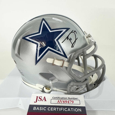 Autographed/Signed Trevon Diggs Dallas Cowboys Mini Football Helmet JSA COA