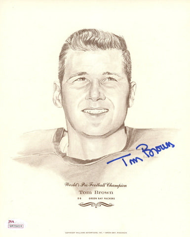 Tom Brown Autographed Green Bay Packers 8x10 Photo Art Print JSA 48345