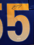 CUSTOM FRAMED LOS ANGELES RAMS BRADEN FISKE AUTOGRAPHED SIGNED JERSEY JSA COA