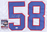 Shane Conlan Signed Buffalo Bills White Jersey (JSA COA) 3xAll Pro Linebacker