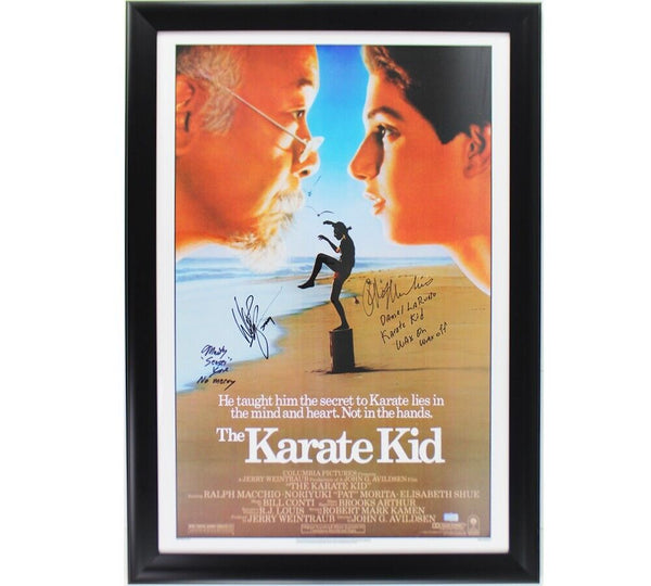 Ralph Macchio, Martin Kove, William Zabka Signed Karate Kid Framed Movie Poster