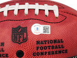 MAC JONES AUTOGRAPHED SIGNED NFL LEATHER FOOTBALL PATRIOTS BECKETT QR 202969