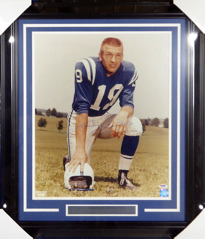 Johnny Unitas Autographed Framed 16x20 Photo Baltimore Colts PSA/DNA #X01960