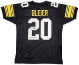 STEELERS ROCKY BLEIER AUTOGRAPHED BLACK JERSEY "4X SB CHAMP" BECKETT QR 229042