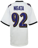 Haloti Ngata (BALITMORE RAVENS) Signed White Custom Football Jersey - (JSA COA)