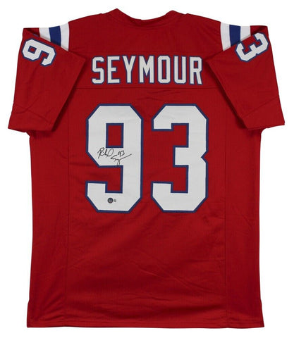 Richard Seymour Signed Patriots Jersey (Beckett) 3xSuper Bowl Champion D-Line