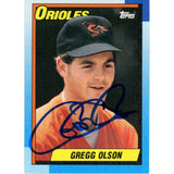 Gregg Olson Signed Baltimore Orioles 90 Bowman Slabbed Trading Card BAS 48983