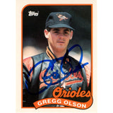 Gregg Olson Signed Baltimore Orioles 89 Topps Slabbed Trading Card BAS 48987