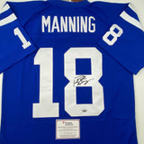 Autographed/Signed Peyton Manning Colts Authentic Blue M&N Jersey Fanatics COA