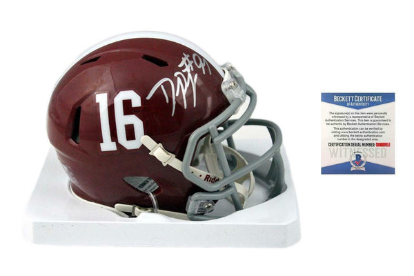 Da'ron Payne Autographed SIGNED Alabama Crimson Tide Mini Helmet - Beckett