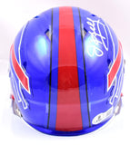 Jim Kelly Thurman Thomas Signed Bills Flash Speed Mini Helmet-Beckett W Hologram