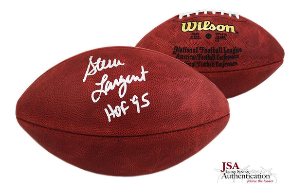 Steve Largent Signed Seattle Seahawks Wilson Authentic NFL Football - HOF 95