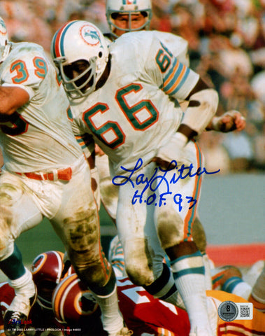 Larry Little Autographed Miami Dolphins 8x10 Photo HOF Beckett 47787