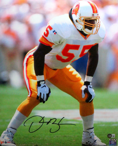 Derrick Brooks Autographed In Stance 16x20 HM Photo- Beckett W *Black