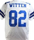 Jason Witten Autographed White Pro Style Jersey - Beckett W Hologram *Silver