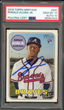 2018 Topps Heritage #580 Ronald Acuna Jr. RC Blue Ink PSA 10/10 Auto GEM MINT