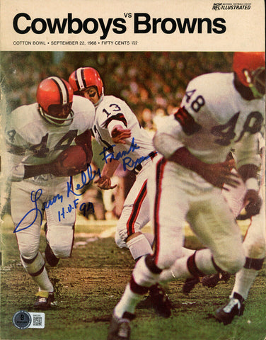 Leroy Kelly & Frank Ryan Signed 9/22/1968 Cowboys Magazine BAS 47475