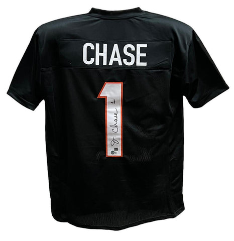 Ja'Marr Chase Autographed/Signed Black Pro Style Jersey BAS 38210