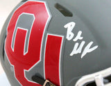 Baker Mayfield Autographed OK Sooners Amp Speed Mini Helmet- Beckett W *White