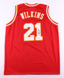 Dominique Wilkins Signed Atlanta Hawhs Jersey (JSA COA) 9xNBA All Star Forward