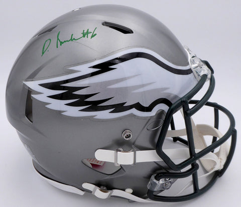 DeVonta Smith Auto Eagles Flash Full Size Authentic Helmet Scuff Beckett WN30215