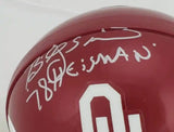 Billy Sims Signed Oklahoma Sooners Mini-Helmet (JSA COA) 1978 Heisman Trophy Bi