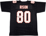 ATLANTA FALCONS ANDRE RISON AUTOGRAPHED SIGNED BLACK JERSEY JSA STOCK #234527