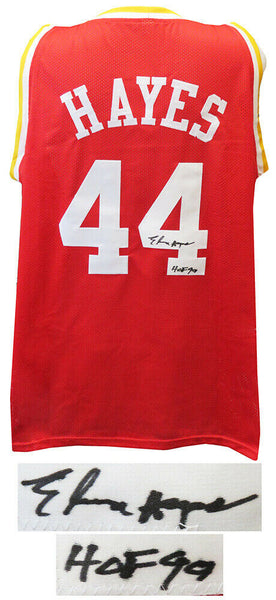 Elvin Hayes Signed Red Throwback Custom Basketball Jersey w/HOF'90 -SCHWARTZ COA