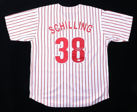 Curt Schilling Signed Philadelphia Phillies Pinstriped Jersey (JSA) 6xAll Star