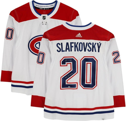 JURAJ SLAFKOVSKY Autographed "2022 #1 Pick" Canadians Authentic Jersey FANATICS