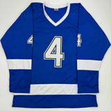 Autographed/Signed Vincent Lecavalier Tampa Bay Blue Hockey Jersey JSA COA