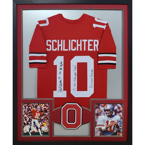 Art Schlichter Autographed Signed Framed Ohio State Jersey JSA