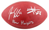 Travis Kelce & Jason Kelce "New Heights" Signed Wilson Duke Football W/ Case BAS