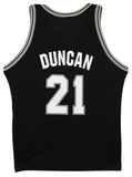 Spurs Tim Duncan Authentic Signed Black Champion Size 48 Jersey BAS #AD64168