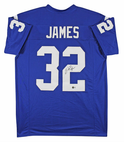 Edgerrin James Authentic Signed Blue Pro Style Jersey Autographed BAS Witnessed