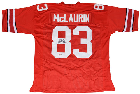 TERRY McLAURIN AUTOGRAPHED OHIO STATE BUCKEYES #83 RED JERSEY BECKETT