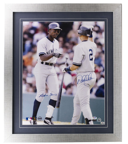 Derek Jeter Alfonso Soriano Signed Framed New York Yankees 16x20 Photo PSA LOA