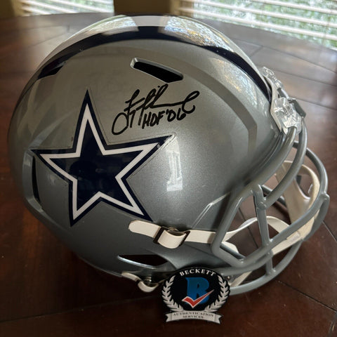 Troy Aikman Autographed Signed Dallas Cowboys FS Replica Helmet w/ HOF 06 BAS