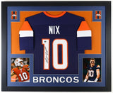 Bo Nix Signed 35x43 Framed Denver Broncos Jersey (Beckett) 2024 1st Round Pk Q.B