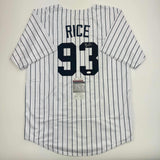 Autographed/Signed Ben Rice New York Pinstripe Baseball Jersey JSA COA