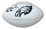 Brian Westbrook Signed Philadelphia Eagles Logo Football BAS