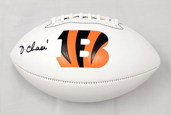 Ja'Marr Chase Autographed Cincinnati Bengals Logo Football Beckett Witness