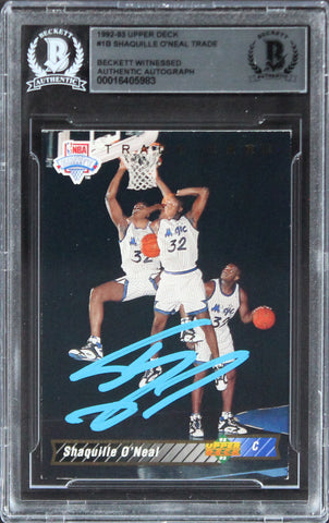 Magic Shaquille O'Neal Signed 1993 Upper Deck #1B BAS Witnessed #16405983