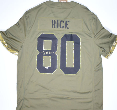 Jerry Rice Autographed 49ers Salute To Service Nike Limited Jersey- Fanatics