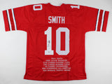 Troy Smith Signed Ohio State Buckeyes Stat Jersey (Beckett) Heisman 2006 Trophy