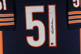 DICK BUTKUS (Bears navy TOWER) Signed Autographed Framed Jersey Beckett