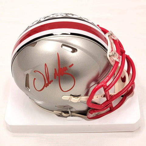 Urban Meyer Autographed Ohio State Buckeyes Flash Mini Helmet Beckett Witnessed